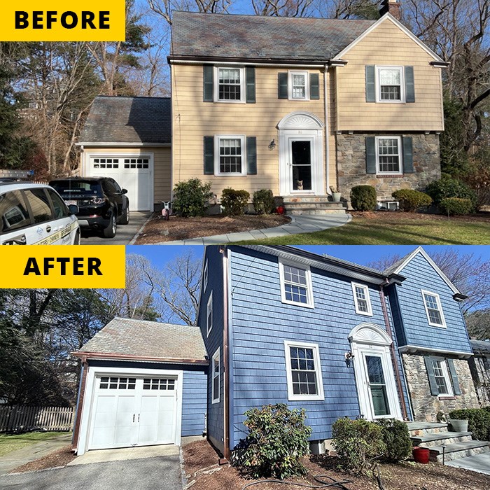 massachusetts siding installation before and after images