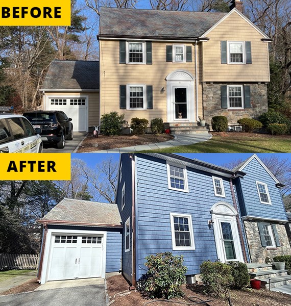 massachusetts siding installation before and after images