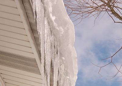 ice dams|falling snow from slate and metal roofs