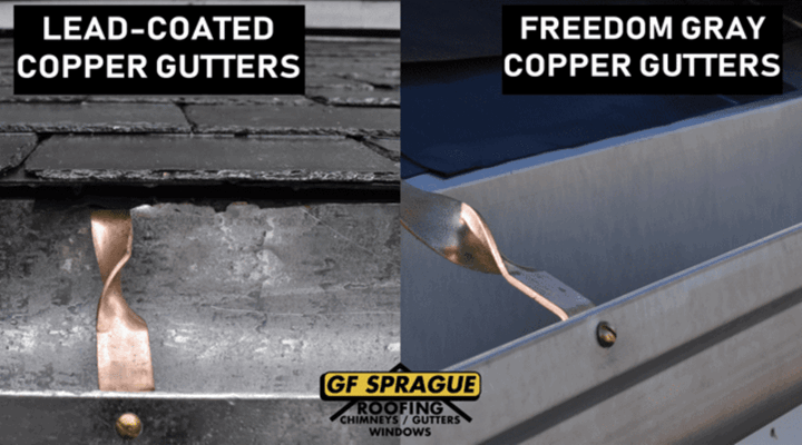 lead-coated vs freedom gray copper gutters|Lead-coated copper gutters vs freedom gray copper gutters